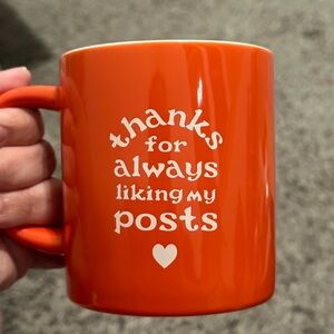 "Thanks For Liking My Posts" Red Mug